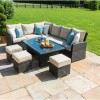 Maze Rattan Garden Furniture Kingston Brown Corner Dining Set With Rising Table