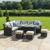 Maze Rattan Garden Furniture Kingston Brown Corner Dining Set With Rising Table