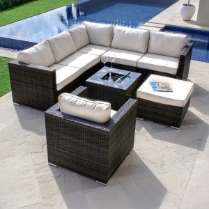 Maze Rattan Garden Furniture Brown London Corner and Chair