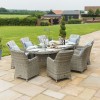 Maze Rattan Garden Furniture Oxford Oval Ice Bucket Table with 8 Venice Chairs & Lazy Susan