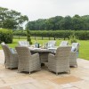 Maze Rattan Garden Furniture Oxford Oval Ice Bucket Table with 8 Venice Chairs & Lazy Susan