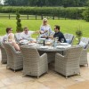 Maze Rattan Garden Furniture Oxford Oval Ice Bucket Table with 8 Venice Chairs & Lazy Susan