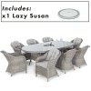 Maze Rattan Garden Furniture Oxford Oval Ice Bucket Table with 8 Venice Chairs & Lazy Susan