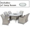 Maze Rattan Garden Furniture Oxford Oval Ice Bucket Table with 6 Venice Chairs & Lazy Susan