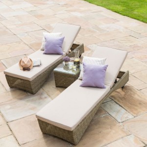 Maze Rattan Garden Furniture Winchester 3 Piece Sunlounger Set Maze Rattan Garden Furniture Winchester 3 Piece Sunlounger Set