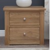 Torino Solid Oak Furniture 2 Drawer Wide Bedside Cabinet