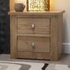 Torino Solid Oak Furniture 2 Drawer Narrow Bedside Cabinet