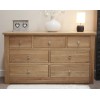 Torino Solid Oak Furniture 7 Drawer Chest