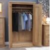 Torino Solid Oak Furniture Double Wardrobe