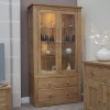 Torino Solid Oak Furniture 2 Door Glass Display Unit