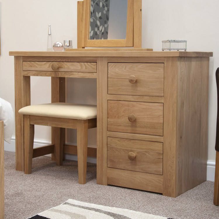 Torino Solid Oak Furniture Dressing Table and Stool