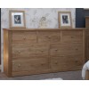 Torino Solid Oak Furniture Wide 7 Drawer Multi Chest