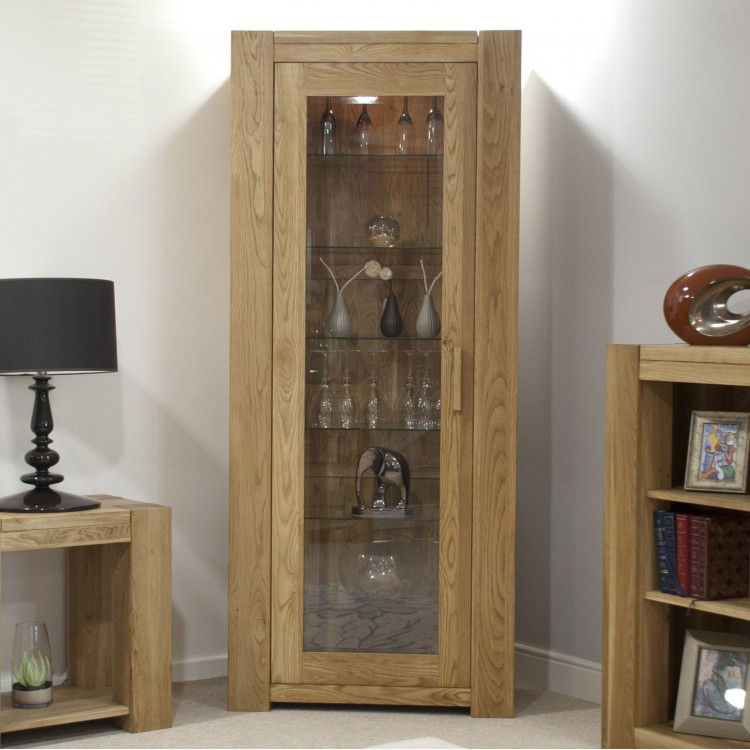 Trend Solid Oak Furniture 1 Door Bookcase/Display Unit