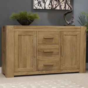 Trend Solid Oak Furniture Large 3 Drawer 2 Door Sideboard Trend Solid Oak Furniture Large 3 Drawer 2 Door Sideboard