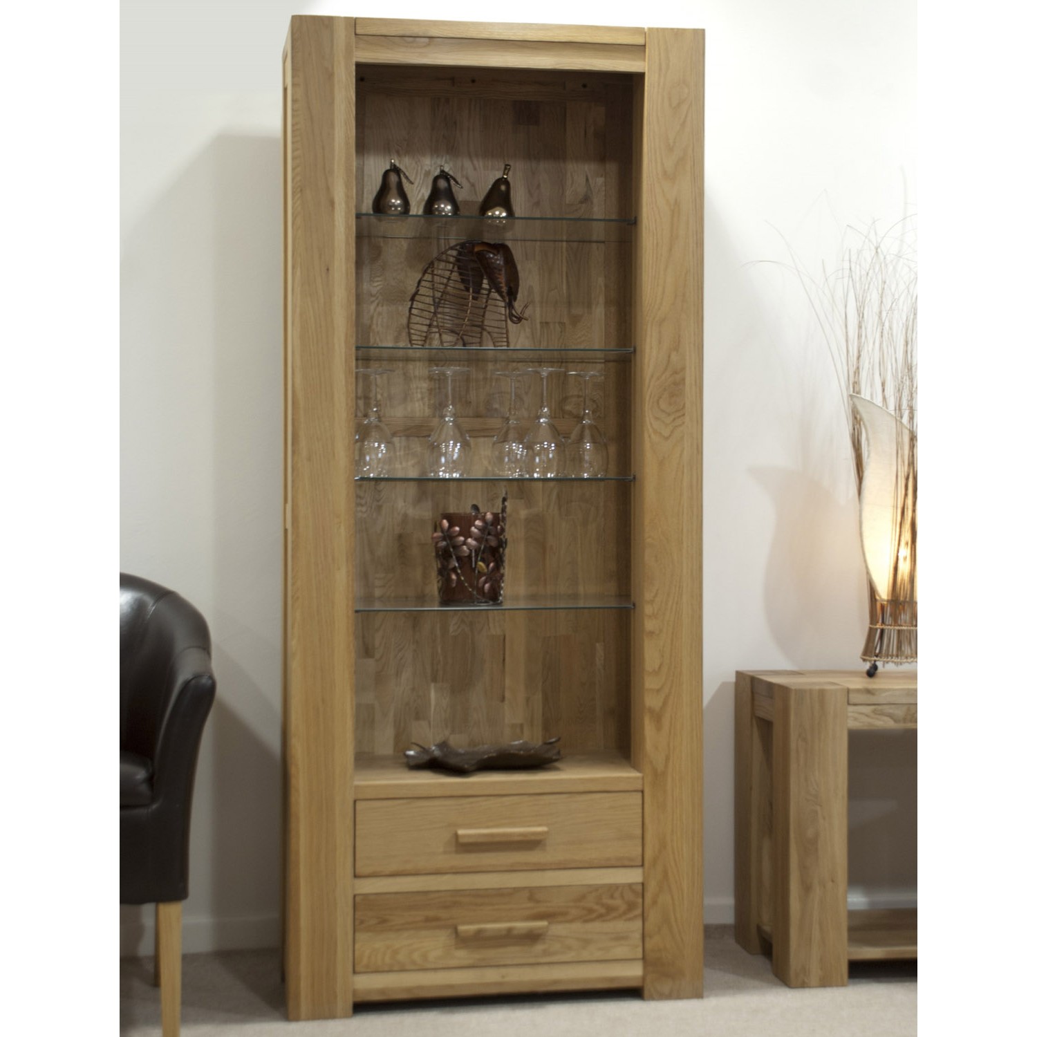 Trend Solid Oak Tall Bookcase Oak Furniture House