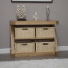 Z Solid Oak Furniture Basket Console Table