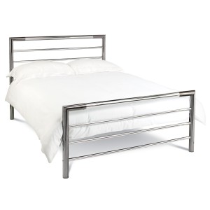 Bentley Designs Urban Metal Furniture Shiny & Black Nickel 4ft Small Double Bedstead Bentley Designs Urban Metal Furniture Shiny & Black Nickel 4ft Small Double Bedstead