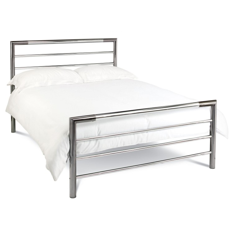 Bentley Designs Metal Furniture Urban Nickel & Chrome 5ft Kingsize Bed