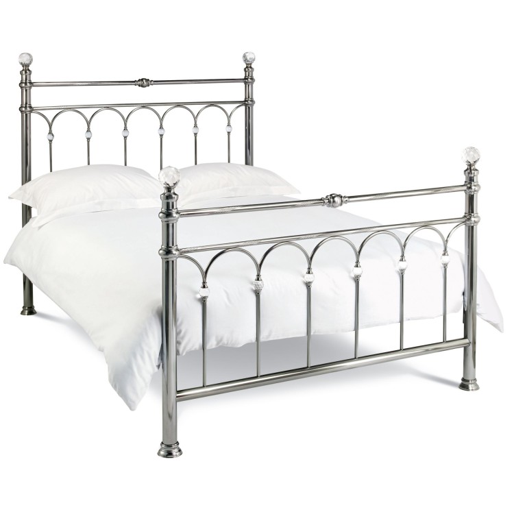 Bentley Designs Krystal Metal Furniture Antique Nickel 4ft6 Double Bedstead