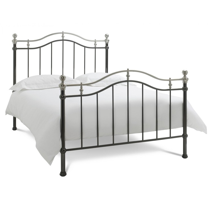 Bentley Designs  Metal Furniture Chloe Black/Shiny Nickel 5ft Kingsize Bed