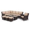 Maze Rattan Garden Venice Brown Corner Set With Rising Ice Bucket Table & Chair