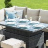 Maze Rattan Garden Furniture Kingston Brown Corner Dining Set With Rising Table