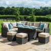 Maze Rattan Garden Furniture Kingston Brown Corner Dining Set With Rising Table