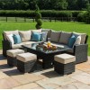 Maze Rattan Garden Furniture Kingston Brown Corner Dining Set With Rising Table