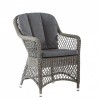 Alexander Rose Monte Carlo Garden 6 Open Weave Chair Round Dining Set AR-MONT-7708GR+7702GR