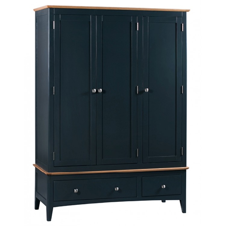 Alfriston Blue Painted Furniture Triple Wardrobe