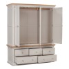 Cotswold Solid Oak Cream Painted Furniture Triple Wardrobe