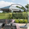 Maze Rattan Garden Furniture Banana Parasol Grey