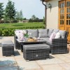 Maze Rattan Garden Furniture Richmond Grey Corner Bench Set with Rising Table