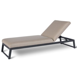 Maze Lounge Outdoor Fabric Allure Sunlounger in Taupe