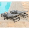 Maze Lounge Outdoor Fabric Allure Sunlounger in Flanelle