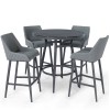 Maze Lounge Outdoor Fabric Regal 4 Seat Round Bar Set in Flanelle