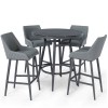 Maze Lounge Outdoor Fabric Regal 4 Seat Round Bar Set in Flanelle