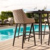 Maze Lounge Outdoor Fabric Regal 4 Seat Round Bar Set in Taupe