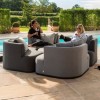 Maze Lounge Outdoor Fabric Snug Lifestle Suite with Rising Table in Flanelle