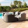 Maze Lounge Outdoor Fabric Snug Lifestle Suite with Rising Table in Flanelle