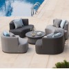 Maze Lounge Outdoor Fabric Snug Lifestle Suite with Rising Table in Flanelle