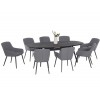 Maze Lounge Outdoor Fabric Zest 8 Seat Oval Dining Set in Flanelle