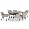 Maze Lounge Outdoor Fabric Zest 6 Seat Oval Dining Set in Taupe