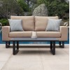 Maze Lounge Outdoor Fabric Ethos 2 Seat Sofa Set in Taupe