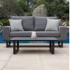 Maze Lounge Outdoor Fabric Ethos 2 Seat Sofa Set in Flanelle