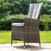 Maze Rattan Garden Furniture LA 4 Seat Square Dining Table Set Grey