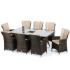 Maze Rattan Garden Furniture LA Brown 8 Seat Rectangular Ice Bucket Dining Set