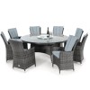 Maze Rattan Garden Furniture LA Grey 8 Seat Round Ice Bucket Dining Set with Lazy Susan