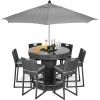 Maze Rattan Garden Grey 6 Seat Round Bar Set with Ice Bucket