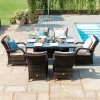 Maze Rattan Garden Furniture  Texas Brown 6 Seater Rectangle Ice Bucket Table Set